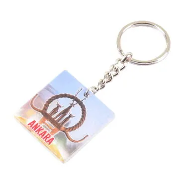 Ankara Themed Customised Uv Printed Plastic Base Round Keyring 40x108 mm - 8