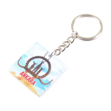 Ankara Themed Customised Uv Printed Plastic Base Round Keyring 40x108 mm - 9