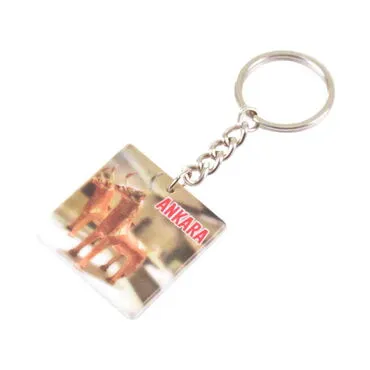 Ankara Themed Customised Uv Printed Plastic Base Round Keyring 40x108 mm - 11