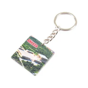Ankara Themed Customised Uv Printed Plastic Base Round Keyring 40x108 mm - 12