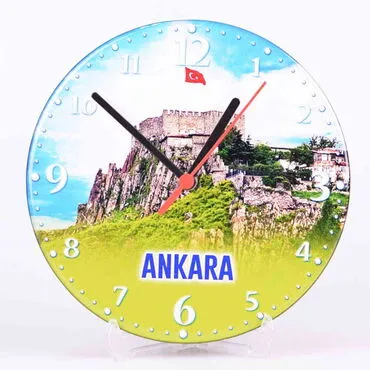 Ankara Themed Epoxy Wall Clock Home Decoration 17 Cm - 3