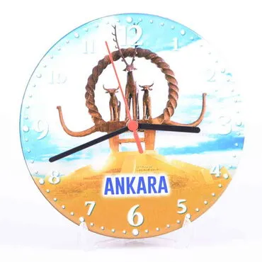 Ankara Themed Epoxy Wall Clock Home Decoration 17 Cm - 6