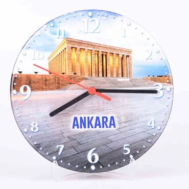 Ankara Themed Epoxy Wall Clock Home Decoration 17 Cm - 7