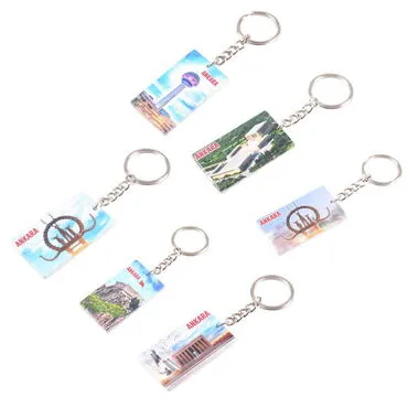 Ankara Themed Customised UV Printed Plastic Base Rectangle Keyring 31x106 mm - 2