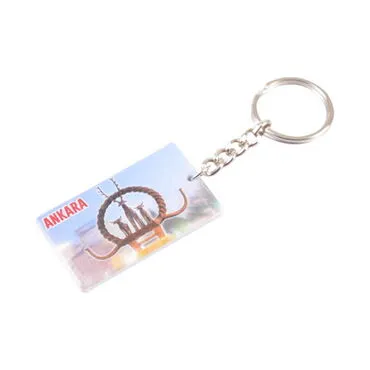 Ankara Themed Customised UV Printed Plastic Base Rectangle Keyring 31x106 mm - 3