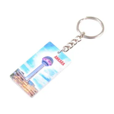 Ankara Themed Customised UV Printed Plastic Base Rectangle Keyring 31x106 mm - 4