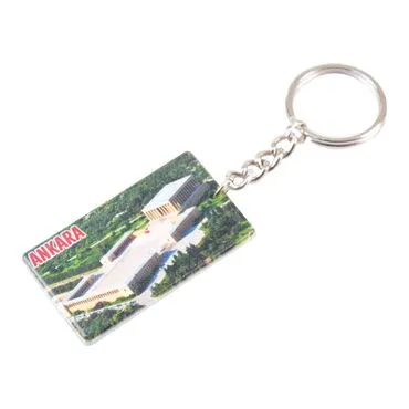 Ankara Themed Customised UV Printed Plastic Base Rectangle Keyring 31x106 mm - 8