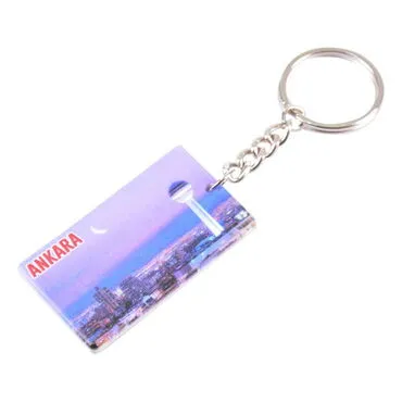 Ankara Themed Customised UV Printed Plastic Base Rectangle Keyring 31x106 mm - 11