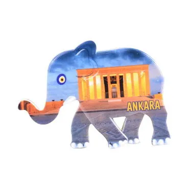Ankara Themed Customised UV Printed Plastic Base Elephant Shaped  Fridge Magnet 86x62 mm - 3
