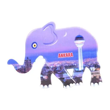 Ankara Themed Customised UV Printed Plastic Base Elephant Shaped  Fridge Magnet 86x62 mm - 4