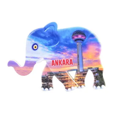 Ankara Themed Customised UV Printed Plastic Base Elephant Shaped  Fridge Magnet 86x62 mm - 5