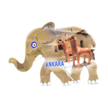 Ankara Themed Customised UV Printed Plastic Base Elephant Shaped  Fridge Magnet 86x62 mm - 6