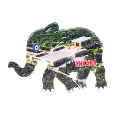 Ankara Themed Customised UV Printed Plastic Base Elephant Shaped  Fridge Magnet 86x62 mm - 7