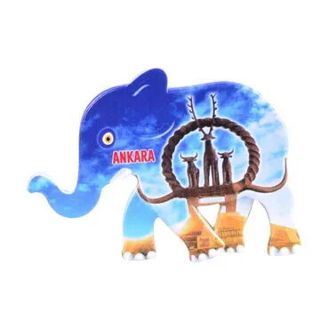 Ankara Themed Customised UV Printed Plastic Base Elephant Shaped  Fridge Magnet 86x62 mm - 8