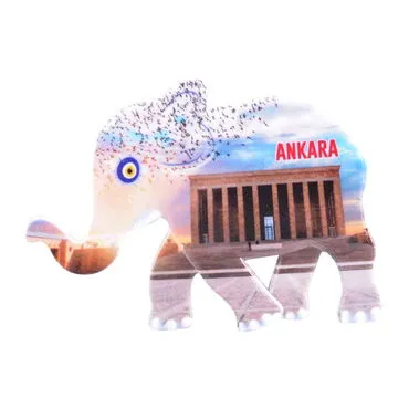Ankara Themed Customised UV Printed Plastic Base Elephant Shaped  Fridge Magnet 86x62 mm - 9