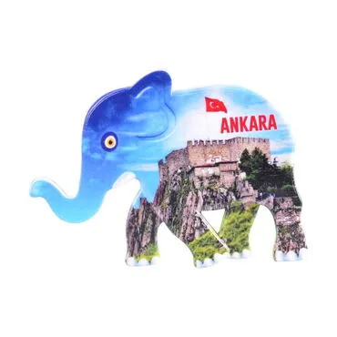 Ankara Themed Customised UV Printed Plastic Base Elephant Shaped  Fridge Magnet 86x62 mm - 10