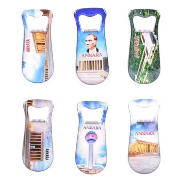 Ankara Themed Customizable Metal Magnetic Bottle Opener 95x42 mm - 2