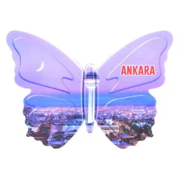 Ankara Themed Customised UV Printed Plastic Base Butterfly Shaped Fridge Magnet 80x58 mm - 2