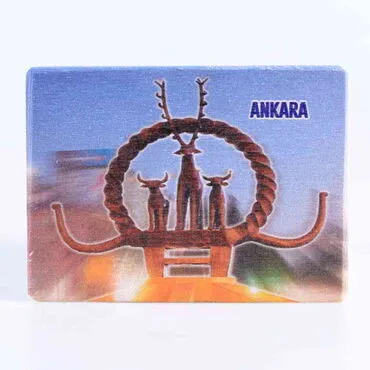 Ankara Themed Wooden Uv Printed  Souvenir Fridge Magnet 93x68 mm - 4