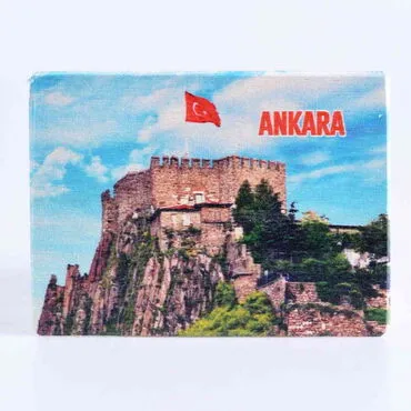 Ankara Themed Wooden Uv Printed  Souvenir Fridge Magnet 93x68 mm - 8