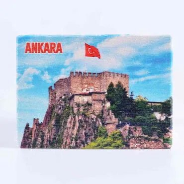Ankara Themed Wooden Uv Printed  Souvenir Fridge Magnet 93x68 mm - 9