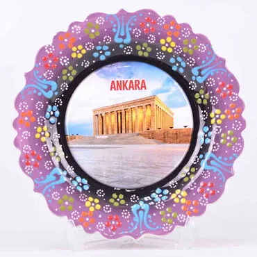 Toptan Ankara Temalı Çini Myros Resim Tabak 18 cm - 5