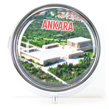 Ankara Themed Customised Epoxy Round Pill Box 50x15 mm - 4