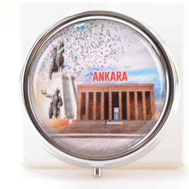 Ankara Themed Customised Epoxy Round Pill Box 50x15 mm - 5