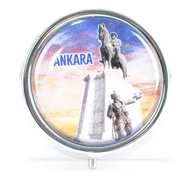 Ankara Themed Customised Epoxy Round Pill Box 50x15 mm - 7