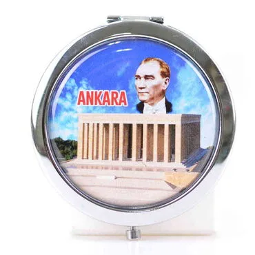 Ankara Themed Customised Metal Epoxy Travel Make Up Compact Mirror 70x11 mm - 2
