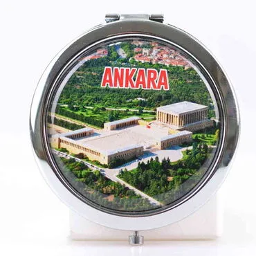 Ankara Themed Customised Metal Epoxy Travel Make Up Compact Mirror 70x11 mm - 3