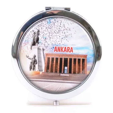 Ankara Themed Customised Metal Epoxy Travel Make Up Compact Mirror 70x11 mm - 4