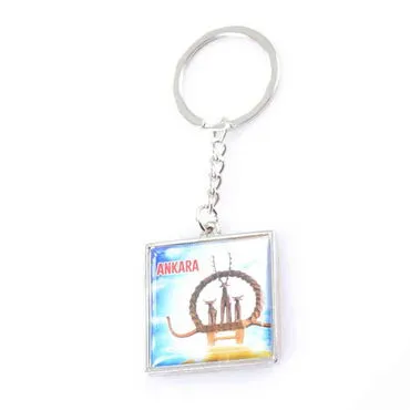 Toptan Ankara Temalı Myros Metal Kare Anahtarlık 36x95 mm - 3