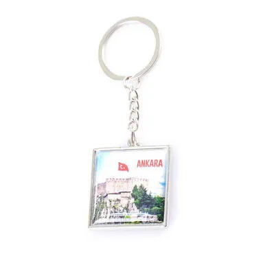 Toptan Ankara Temalı Myros Metal Kare Anahtarlık 36x95 mm - 6