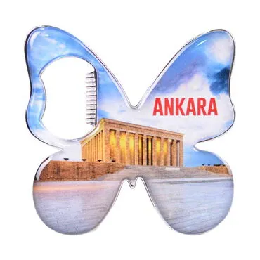 Toptan Ankara Temalı Myros Metal Kelebek Açacak Magnet 70x70 mm - 4