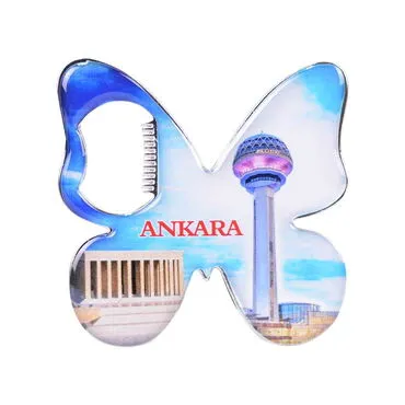 Toptan Ankara Temalı Myros Metal Kelebek Açacak Magnet 70x70 mm - 5