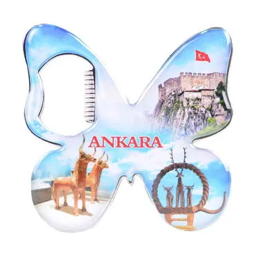 Toptan Ankara Temalı Myros Metal Kelebek Açacak Magnet 70x70 mm - 6