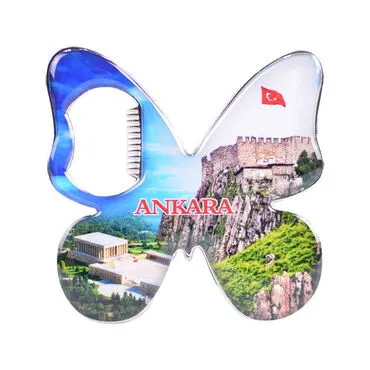 Toptan Ankara Temalı Myros Metal Kelebek Açacak Magnet 70x70 mm - 7