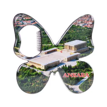 Toptan Ankara Temalı Myros Metal Kelebek Açacak Magnet 70x70 mm - 8
