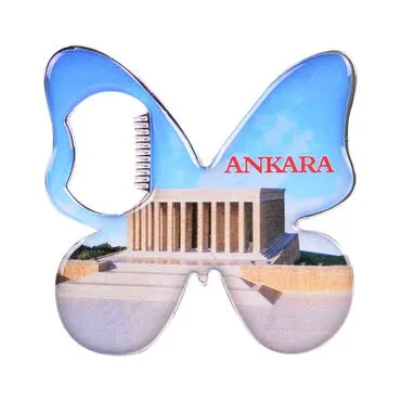 Toptan Ankara Temalı Myros Metal Kelebek Açacak Magnet 70x70 mm - 9