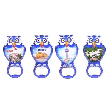 Toptan Ankara Temalı Myros Metal Baykuş Açacak Magnet 88x47 mm - 2
