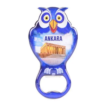 Toptan Ankara Temalı Myros Metal Baykuş Açacak Magnet 88x47 mm - 3