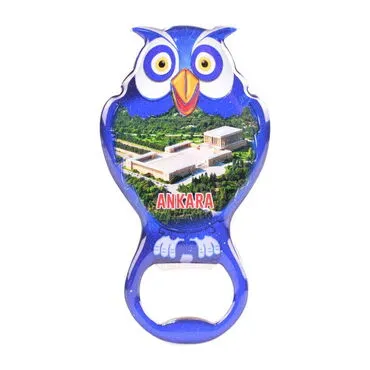 Toptan Ankara Temalı Myros Metal Baykuş Açacak Magnet 88x47 mm - 5