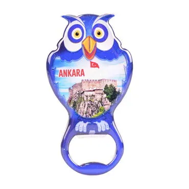 Toptan Ankara Temalı Myros Metal Baykuş Açacak Magnet 88x47 mm - 6