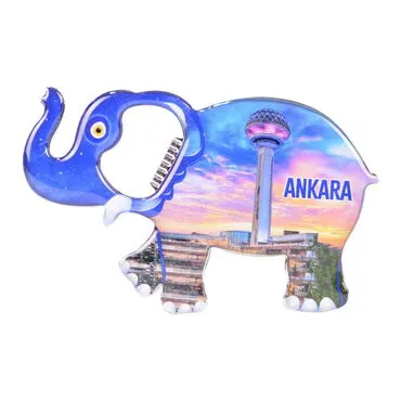 Toptan Ankara Temalı Myros Metal Fil Açacak Magnet 98x61 mm - 6