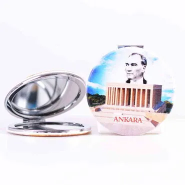 Ankara Themed Customised Uv Printed Round Compact Mirror 72x11 mm - 6