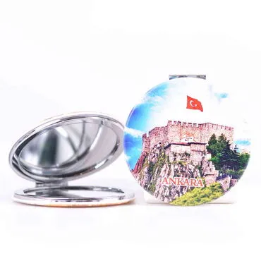 Ankara Themed Customised Uv Printed Round Compact Mirror 72x11 mm - 8