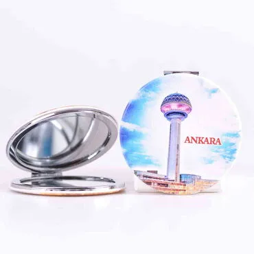 Ankara Themed Customised Uv Printed Round Compact Mirror 72x11 mm - 9