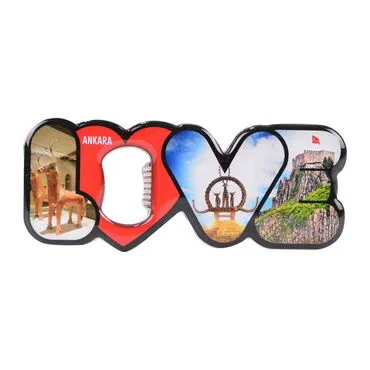 Ankara Themed Love Letter Shaped Metal Magnetic Opener 114x47 mm - 5