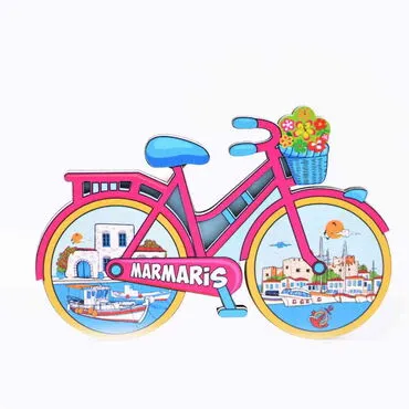 Marmaris Themed Wooden Customised 2D Souvenir Fridge Magnet - 27